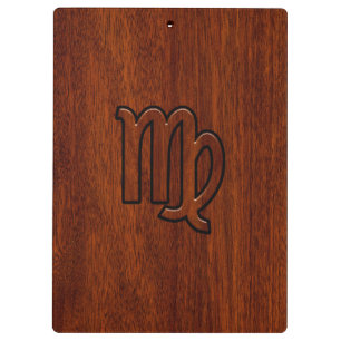 Porte-bloc Virgo Zodiac en bois de mahogany
