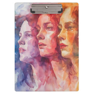 Porte-bloc Visages des femmes - Peinture aquarelle