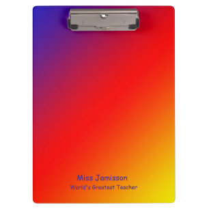 Porte-bloc Vivid Rainbow Worlds Greatest Teacher 2 LI Texte