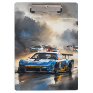 Porte-bloc Voiture Blue Race avec le Soleil Rising