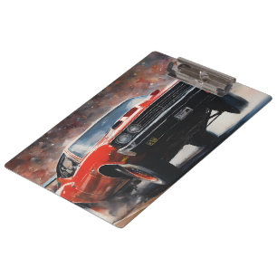 Porte-bloc Voiture de muscle rétro rouge