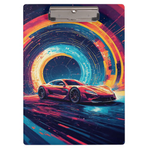 Porte-bloc Voiture de sport vibrante dans un art abstrait dyn