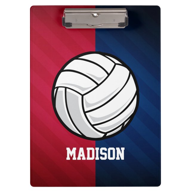 Porte-bloc Volley-ball ; rouge, blanc et bleu (Devant)