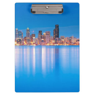 Porte-bloc Vue bleue d'heure de Seattle du centre