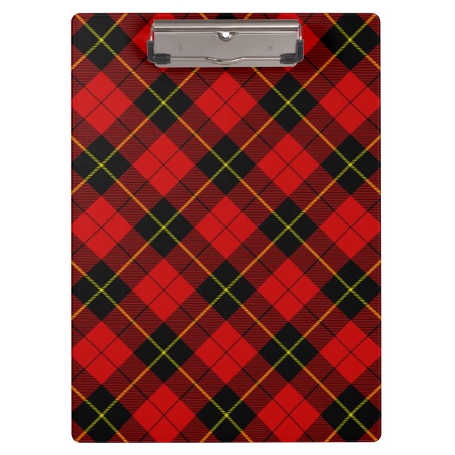 Porte-bloc Wallace tartan rouge noir plaid (Devant)