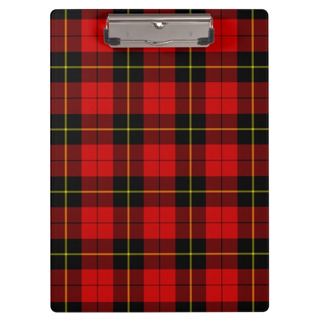 Porte-bloc Wallace tartan rouge noir plaid (Devant)