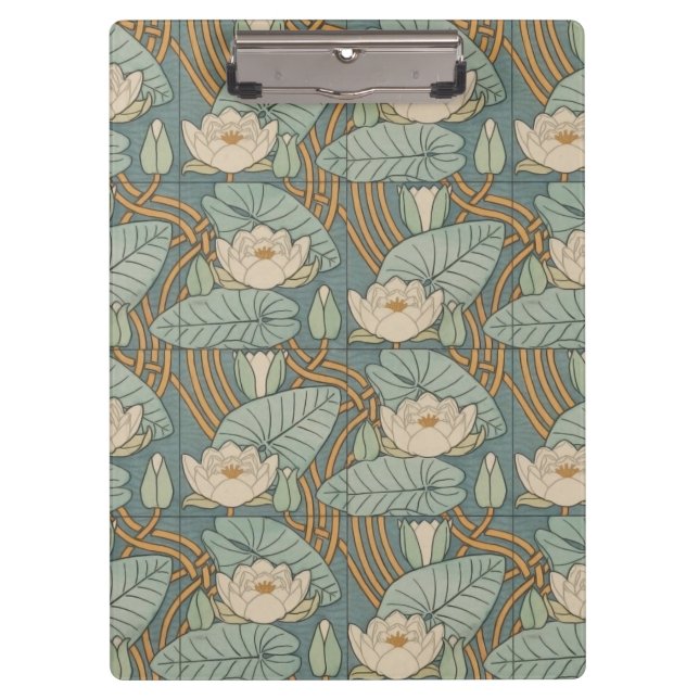 Porte-bloc Water Lys Lily Art Nouveau Nature (Devant)