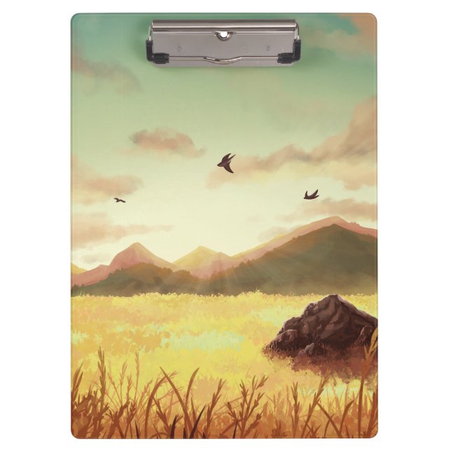 Porte-bloc Wheat fields at sunrise (Devant)