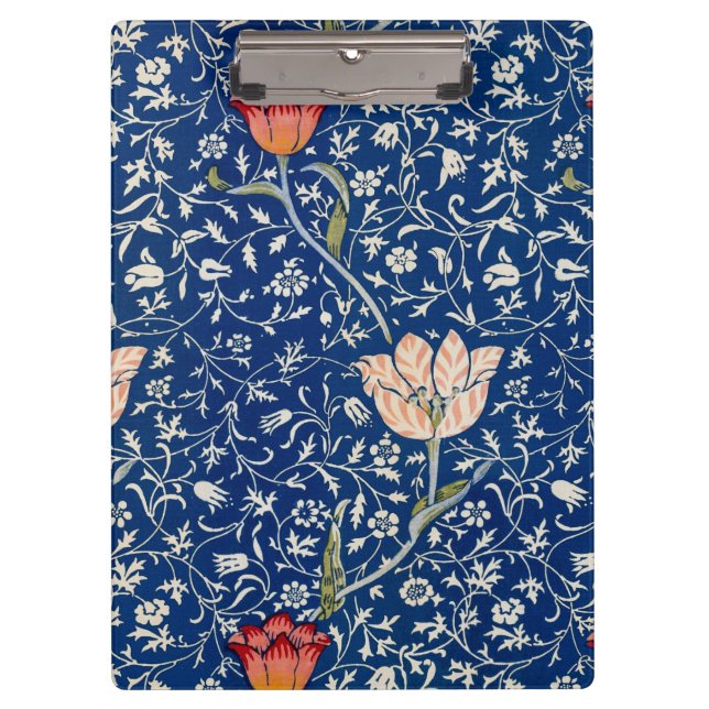 Porte-bloc William Morris Medway Floral bleu (Devant)