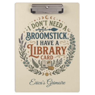 Porte-bloc Witchy Librarian Library Card Book Lover Custom
