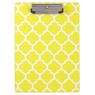 Porte-bloc Yellow White Moroccan Quatrefoil Pattern #5