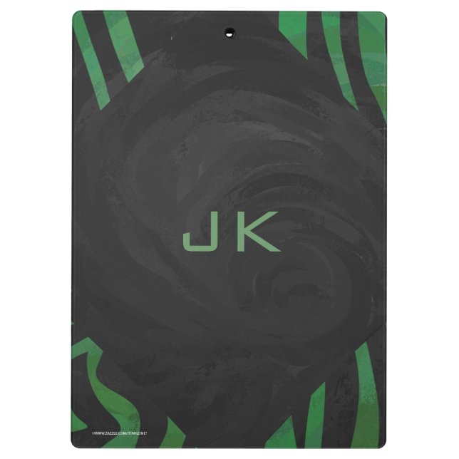 Porte-bloc Zebra Monogramme noir et vert (Dos)