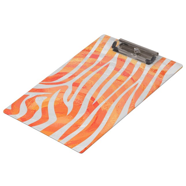 Porte-bloc Zebra Orange and White Print (Incliné)