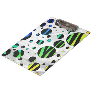 Porte-bloc Zebra Polka Dot noir et arc-en-ciel