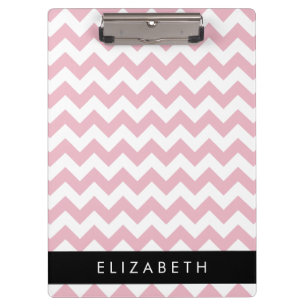 Porte-bloc Zigzag Rose, Chevron Rose, Motif Vague, Votre Nom