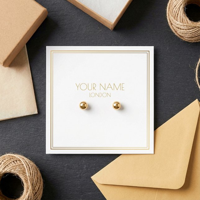 Porte-boucles à bordure effet or (Gold effect border earring holder.)