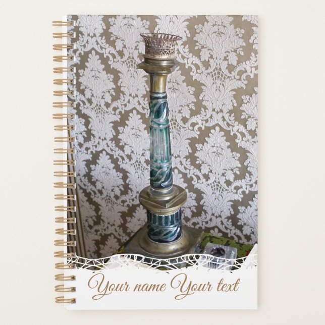 Porte-bougie en verre vintage (Devant)