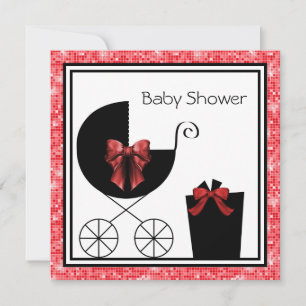 Porte-cadeaux Rouge & Noir Baby Shower Invitations