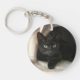Porte - clé à double face de Chat noir