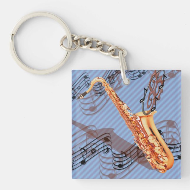 Porte - clé abstrait de saxophone (Devant)