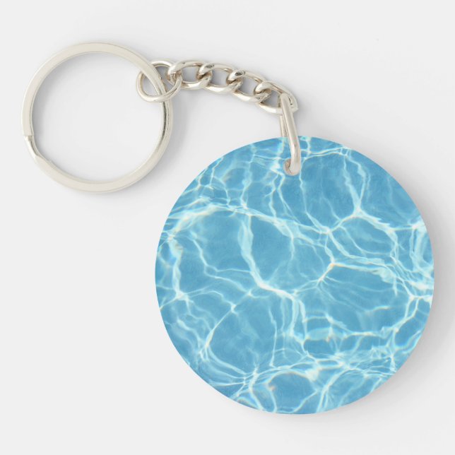 Porte - clé acrylique à l'eau de la piscine (Devant)