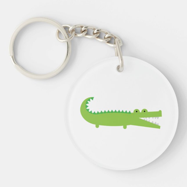 Porte - clé acrylique alligator vert (Devant)
