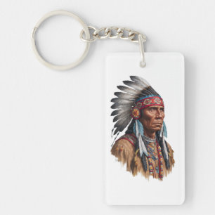 Porte - clé acrylique - Amérindiens