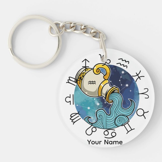 Porte - clé acrylique Aquarius & Gemini (Devant)