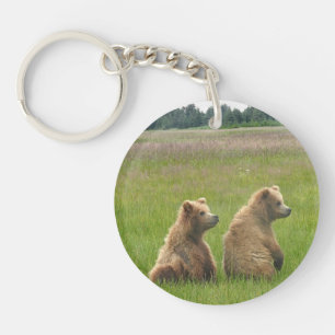 Porte - clé acrylique avec oursons grizzlis