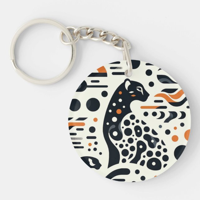 Porte - clé acrylique branché Cheetah Spot (Devant)