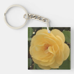 Porte - clé acrylique Camellia jaune