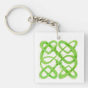 PORTE - CLÉ acrylique Carré de noeud CELTIC VERT