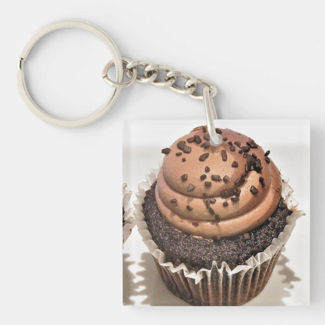 Porte - clé acrylique chocolat Cupcake (Devant)