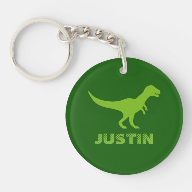 Porte - clé acrylique de dinosaure fait sur (Devant)