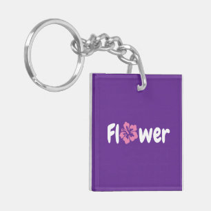 Porte - clé acrylique de fleurs
