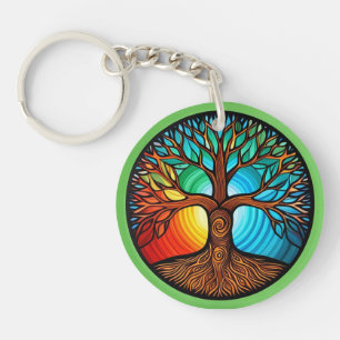 Porte - clé acrylique de l'arbre de vie