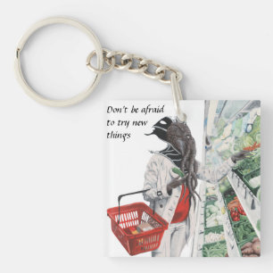 Porte - clé acrylique de l'art de l'épicerie Mineu
