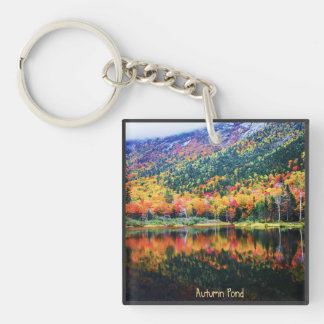 Porte - clé acrylique de l'étang d'automne