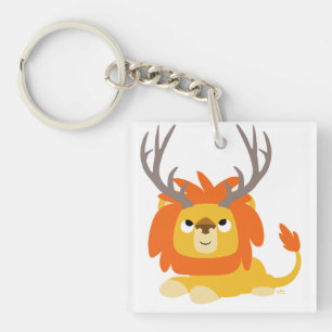 Porte - clé acrylique de Lion anthracite