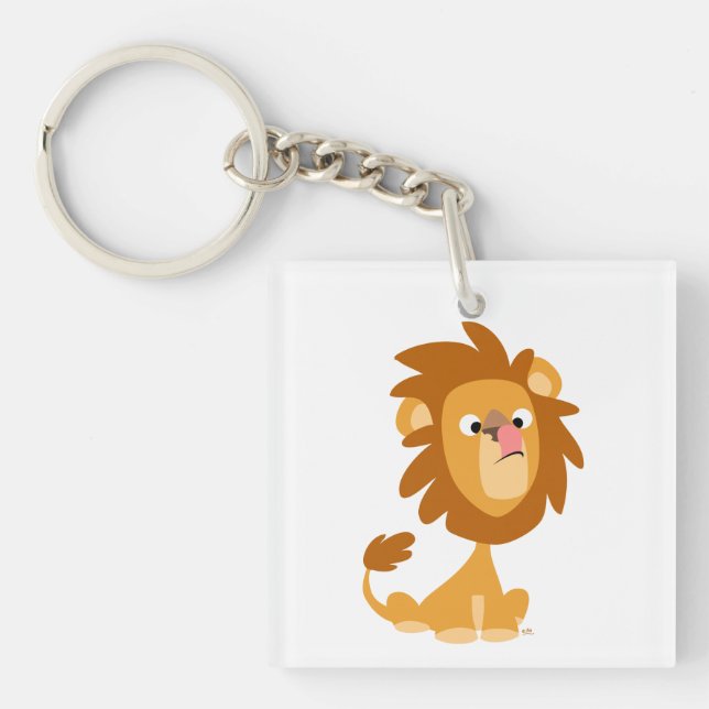 Porte - clé acrylique de Lion de carton soyeux mig (Devant)