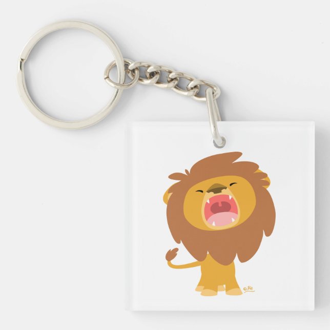 Porte - clé acrylique de Lion très puissant (Devant)