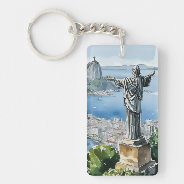 Porte - clé acrylique de Rio de Janeiro Brésil (Devant)