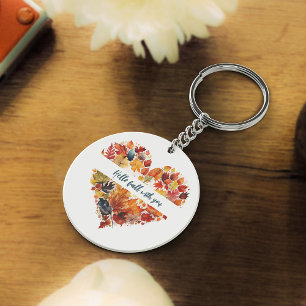 Porte - clé acrylique des feuilles d'automne perso