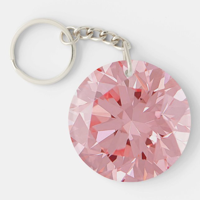 Porte - clé acrylique diamant rose Faux (Devant)