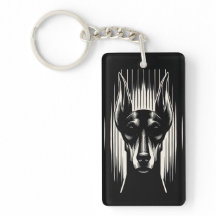 Porte - clé acrylique Doberman Éffrayant sur mesur