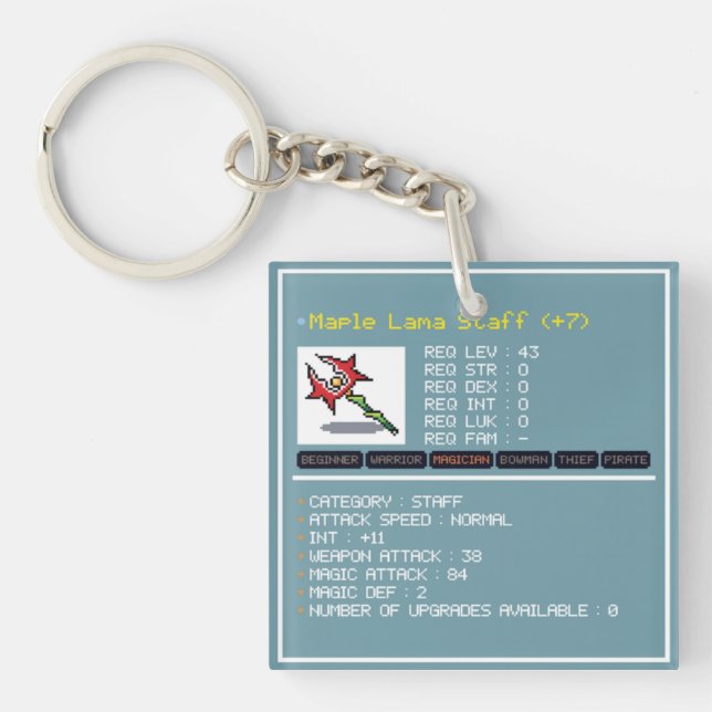 Porte - clé acrylique double face du magicien mapl (Devant)