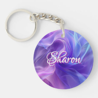 Porte - clé acrylique Ethereal Blue et Purple Wave