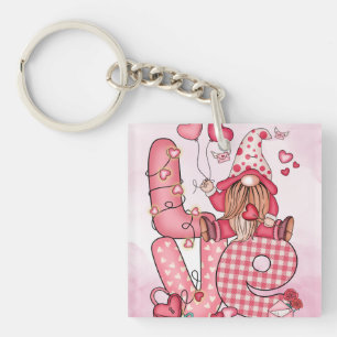 Porte - clé acrylique Gnome d'amour enchanté