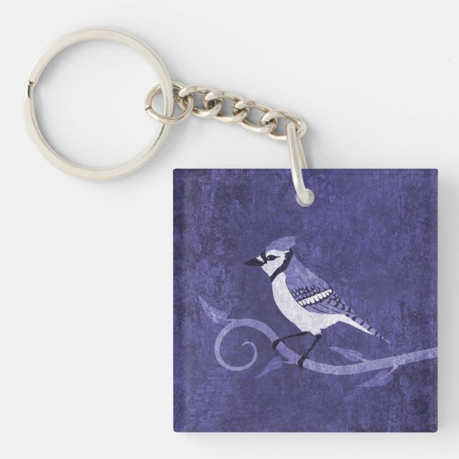 Porte - clé acrylique Jay bleu (Devant)