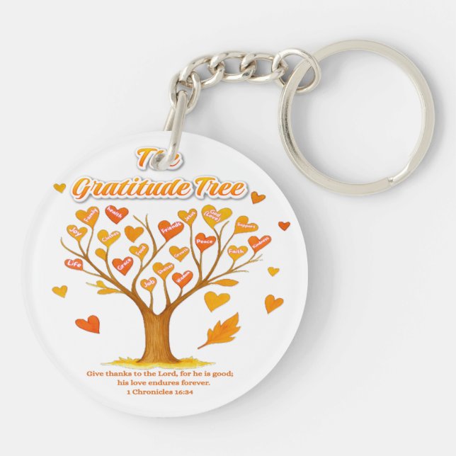 porte - clé acrylique 'L'arbre de Gratitude' (Dos)